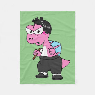 Cobertor De Velo Ilustração De Um Espinossauro Bruce Lee.