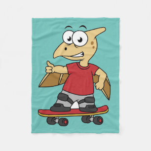 Cobertor De Velo Ilustração De Um Skate Pterossauro.