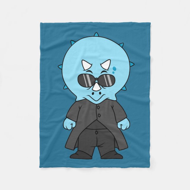 Cobertor De Velo Ilustração De Um Tricerátops Matriz. (Frente)