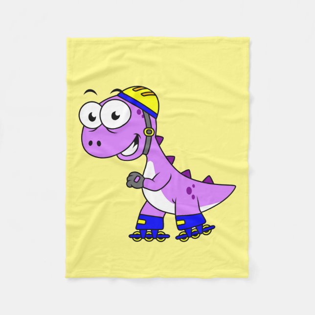 Cobertor De Velo Ilustração De Um Tyrannosaurus Rex De Pé. (Frente)