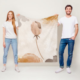 Cobertor De Velo Ilustração Delicada de Flor em Aquarela