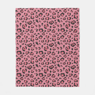 Cobertor De Velo Ilustração do animal do rosa do leopardo