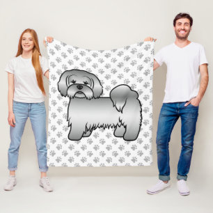 Cobertor De Velo Ilustração do Cão de Cartoon Bonito de Lhasa Apso 