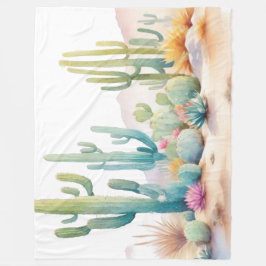 Cobertor De Velo Ilustração do Deserto de Aquarela