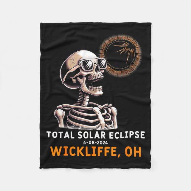 Cobertor De Velo Ilustração do Eclipse Solar Esqueleto Wickliffe Oh (Frente)