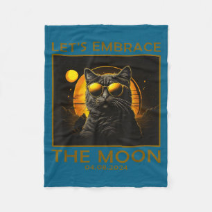 Cobertor De Velo Ilustração do Gato Abraçando o Eclipse Solar Total