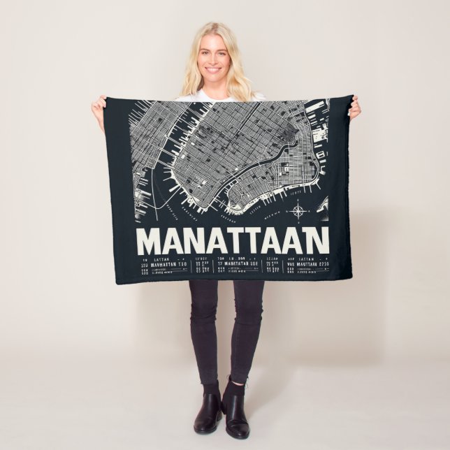 Cobertor De Velo Ilustração do Mapa de Manhattan (In Situ)