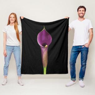Cobertor De Velo Ilustração Elegante de Copo-de-Leite Roxo