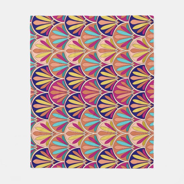 Cobertor De Velo Ilustração Têxtil Tradicional Indiana (Frente)