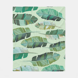 Cobertor De Velo Ilustração Tropical de Plantas Bananas Moedas