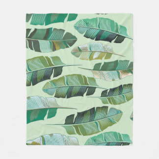 Cobertor De Velo Ilustração Tropical de Plantas Bananas Moedas