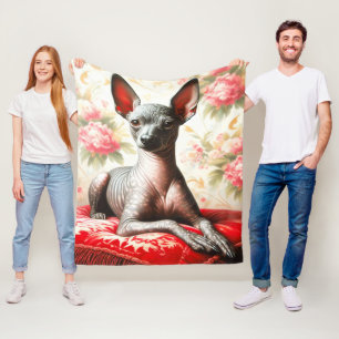 Cobertor De Velo Ilustração Vintage Xoloitzcuintle