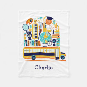 Cobertor De Velo Ilustrações Escolares com nomes personalizados c