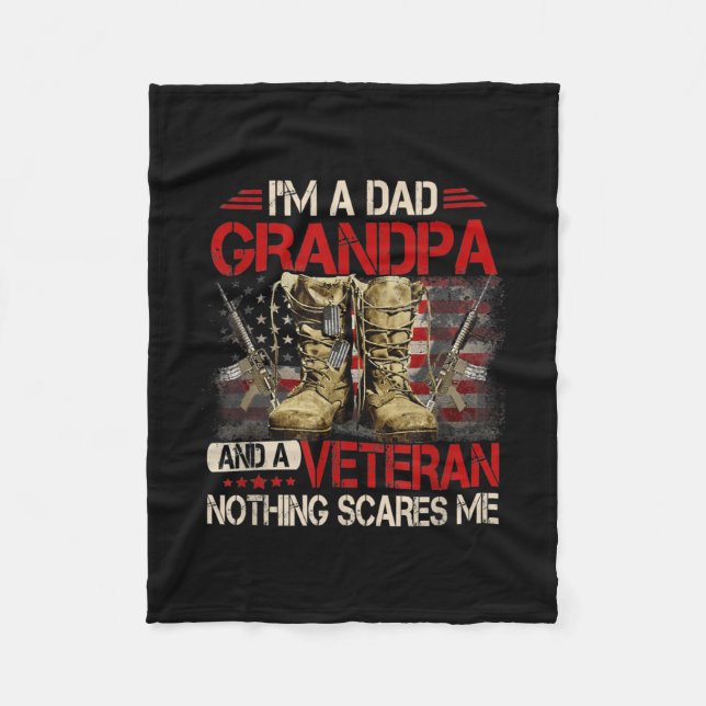Cobertor De Velo I'm A Dad Grandpa And A Veteran American Flag (Frente)