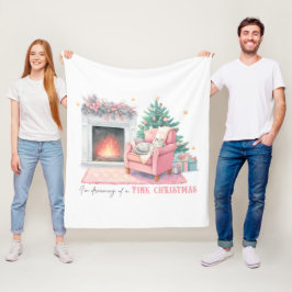 Cobertor De Velo I'm Dreaming of a Pink Christmas Fleece Blanket