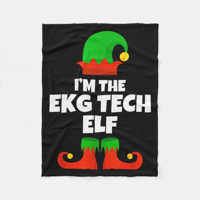 Cobertor De Velo I'm Ekg Tech Elf Family Pajama Christmas Electroca (Frente)