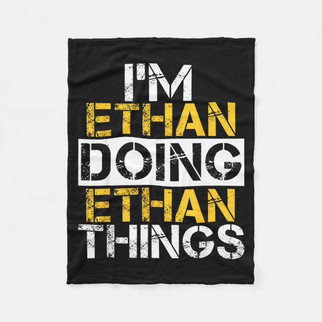 Cobertor De Velo I'm Ethan Doing Ethan Things Name Ethan  (Frente)
