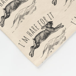 Cobertor De Velo I'm Hare For It Punny Bunny Encouraging