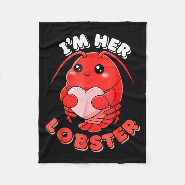 Cobertor De Velo I'm Her Lobster Matching Couple Valentine's Day Wo (Frente)