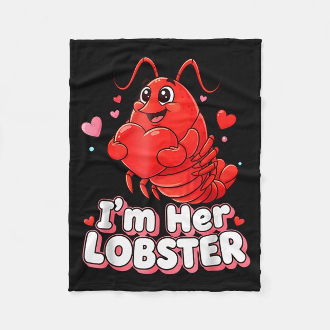Cobertor De Velo I'm Her Lobster Matching Couple Valentine's Day Wo (Frente)
