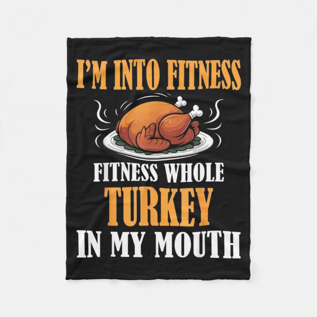 Cobertor De Velo I'm Into Fitness Turkey In My Mouth Funny Thanksgi (Frente)