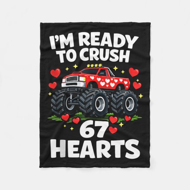 Cobertor De Velo I'm Ready To Crush 67 Hearts Truck Valentines Day  (Frente)