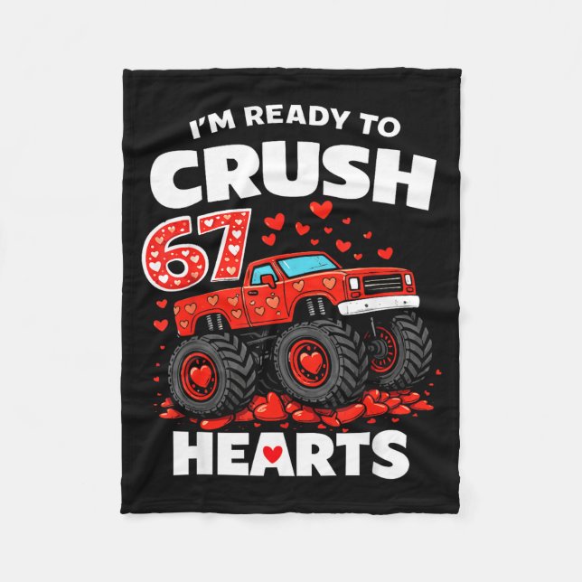 Cobertor De Velo I'm Ready To Crush 67 Hearts Truck Valentines Day  (Frente)