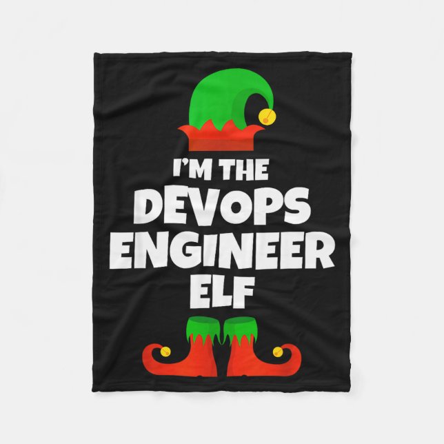 Cobertor De Velo I'm The Devops Engineer Elf Family Pajama Christma (Frente)