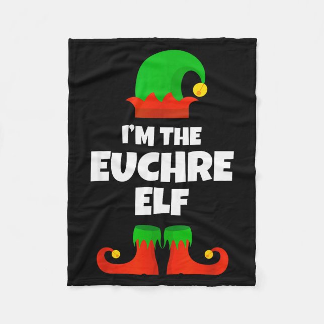 Cobertor De Velo I'm The Euchre Elf Family Pajama Christmas Funny P (Frente)