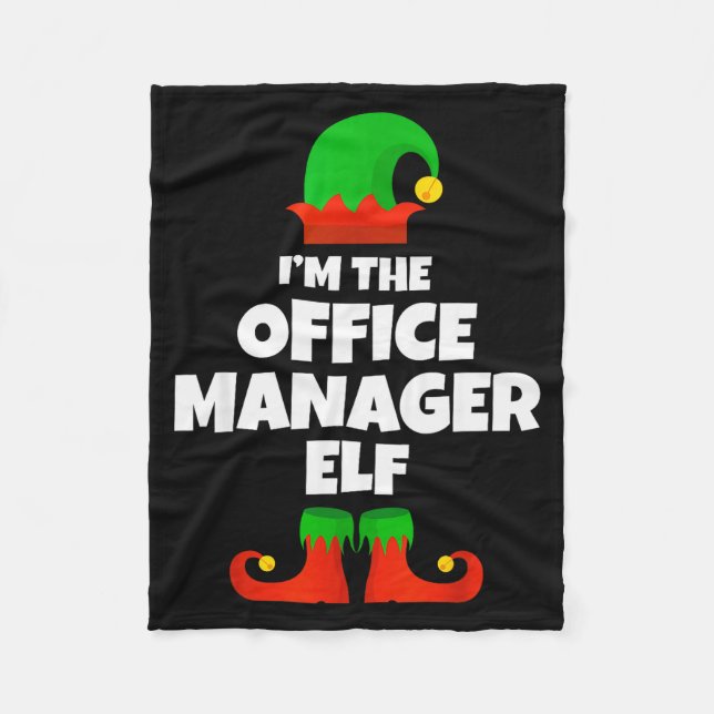 Cobertor De Velo I'm The Office Manager Elf Family Pajama Christmas (Frente)