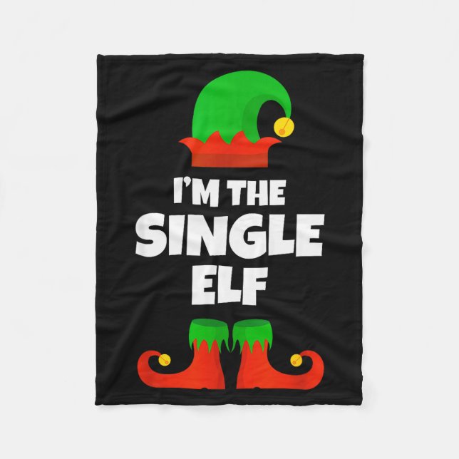 Cobertor De Velo I'm The Single Elf Family Pajama Christmas Funny  (Frente)