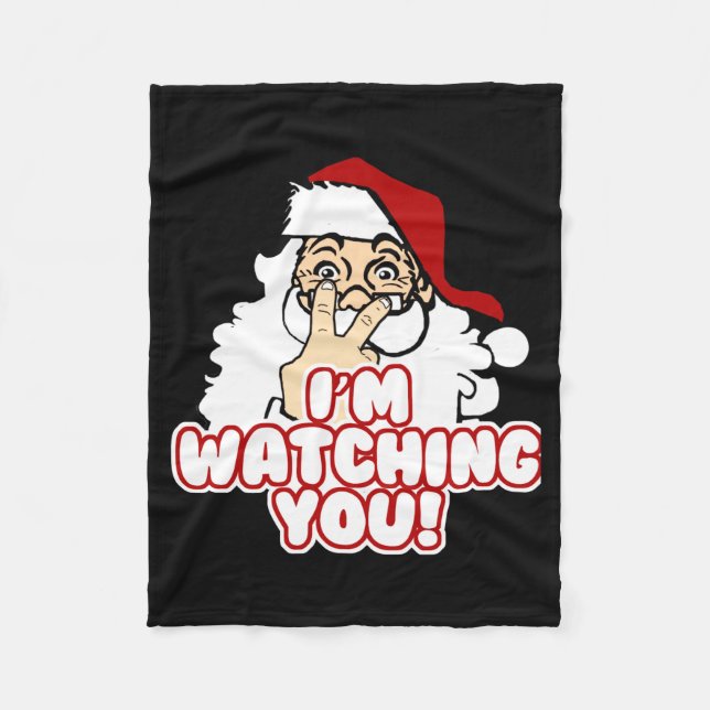 Cobertor De Velo Im Watching You Christmas Santa Claus  (Frente)
