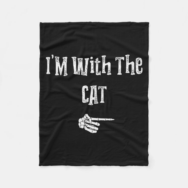 Cobertor De Velo I'm With Cat Halloween Costume Funny Couples Match (Frente)