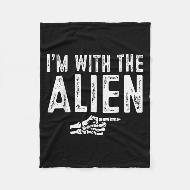Cobertor De Velo I'm With The Alien Easy Costume Halloween Couples  (Frente)