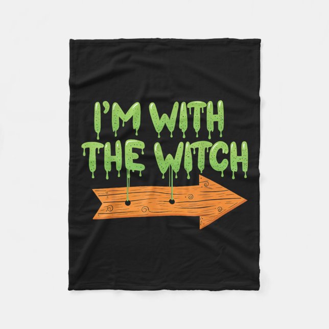 Cobertor De Velo I'm With The Witch Halloween Couples Matching Soky (Frente)
