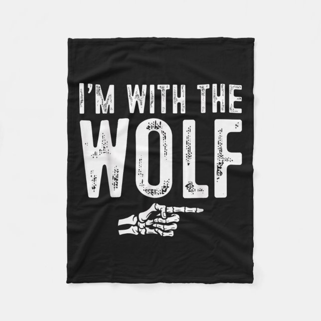 Cobertor De Velo I'm With The Wolf Easy Costume Halloween Couples M (Frente)