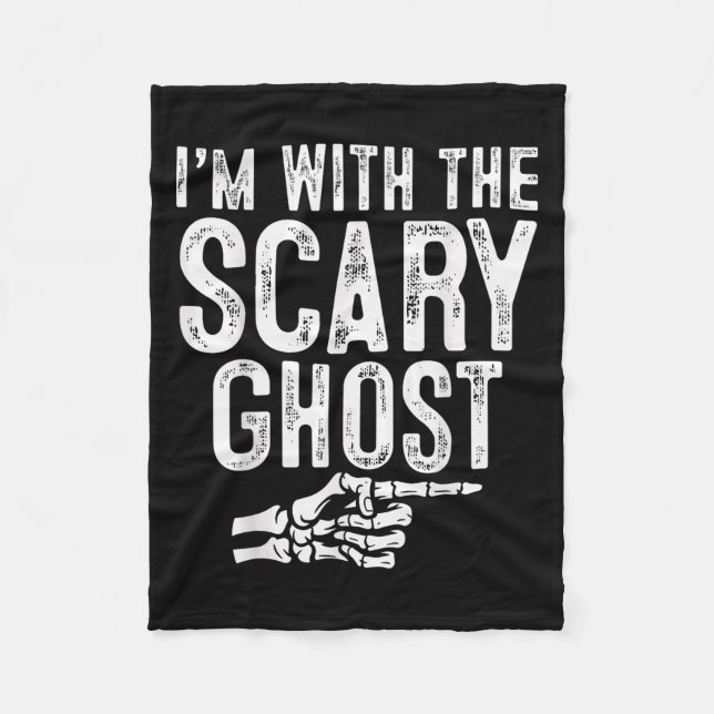 Cobertor De Velo I'm With The Y Ghost Easy Costume Halloween Couple (Frente)