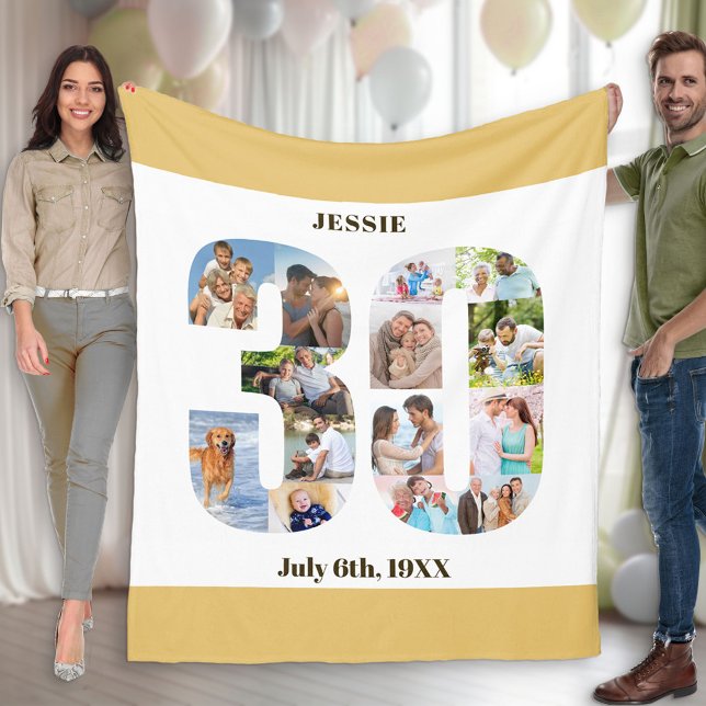 Cobertor De Velo Imagem de Areia Neutra com aniversário de 30 anos  (Criador carregado)