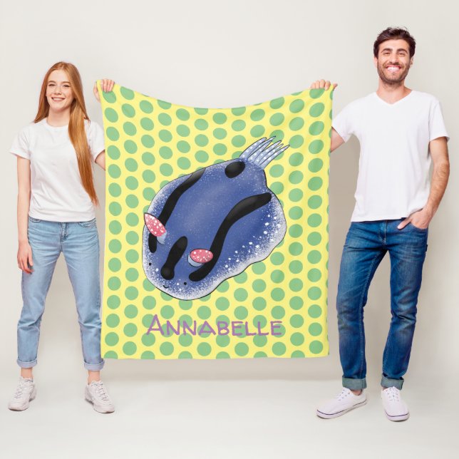 Cobertor De Velo Imagem de desenho animado azul-nudibranch bonito (In Situ)