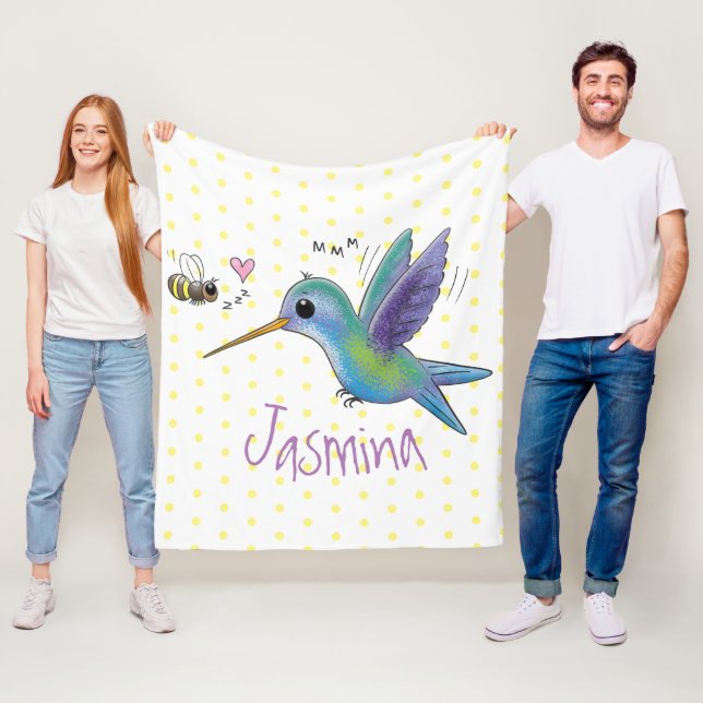 Cobertor De Velo Imagem de desenho animado de bee hummingbird (In Situ)