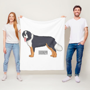 Cobertor De Velo Imagem de desenho animado de cão da montanha Berne