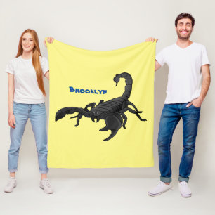 Cobertor De Velo Imagem de desenho animado de escorpião preto