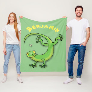 Cobertor De Velo Imagem de desenho animado de lagarto verde-escanca