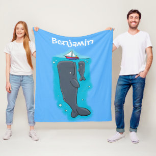 Cobertor De Velo Imagem de desenhos animados de baleias-brancas e e