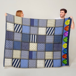 Cobertor De Velo Imagem de patch Denim Grande