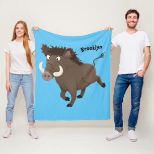 Cobertor De Velo Imagem engraçada de desenho animado de javalis