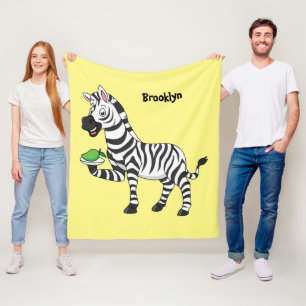 Cobertor De Velo Imagem engraçada de desenho animado de zebra
