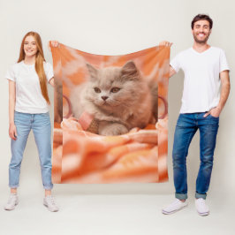 Cobertor De Velo Imagem Personalizada de Gato Fofo com Olhos Bonito