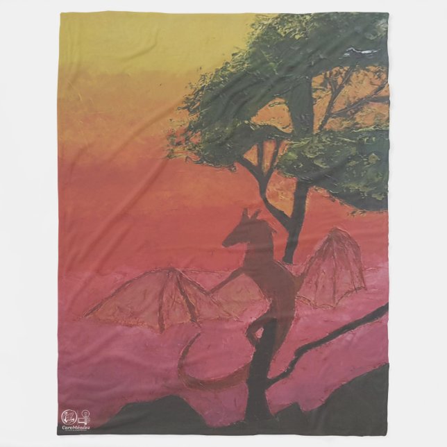 Cobertor De Velo Imagen de mi obra arte Fantasía y realidad (Frente)