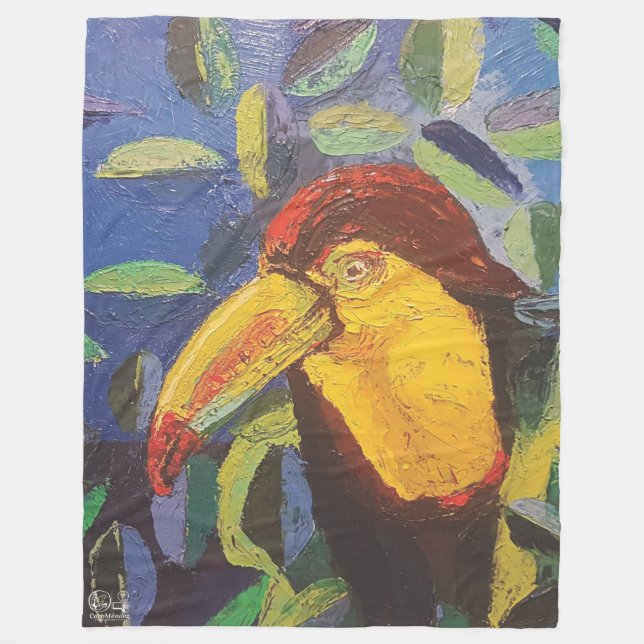 Cobertor De Velo Imagen de mi obra arte Tucán (Frente)